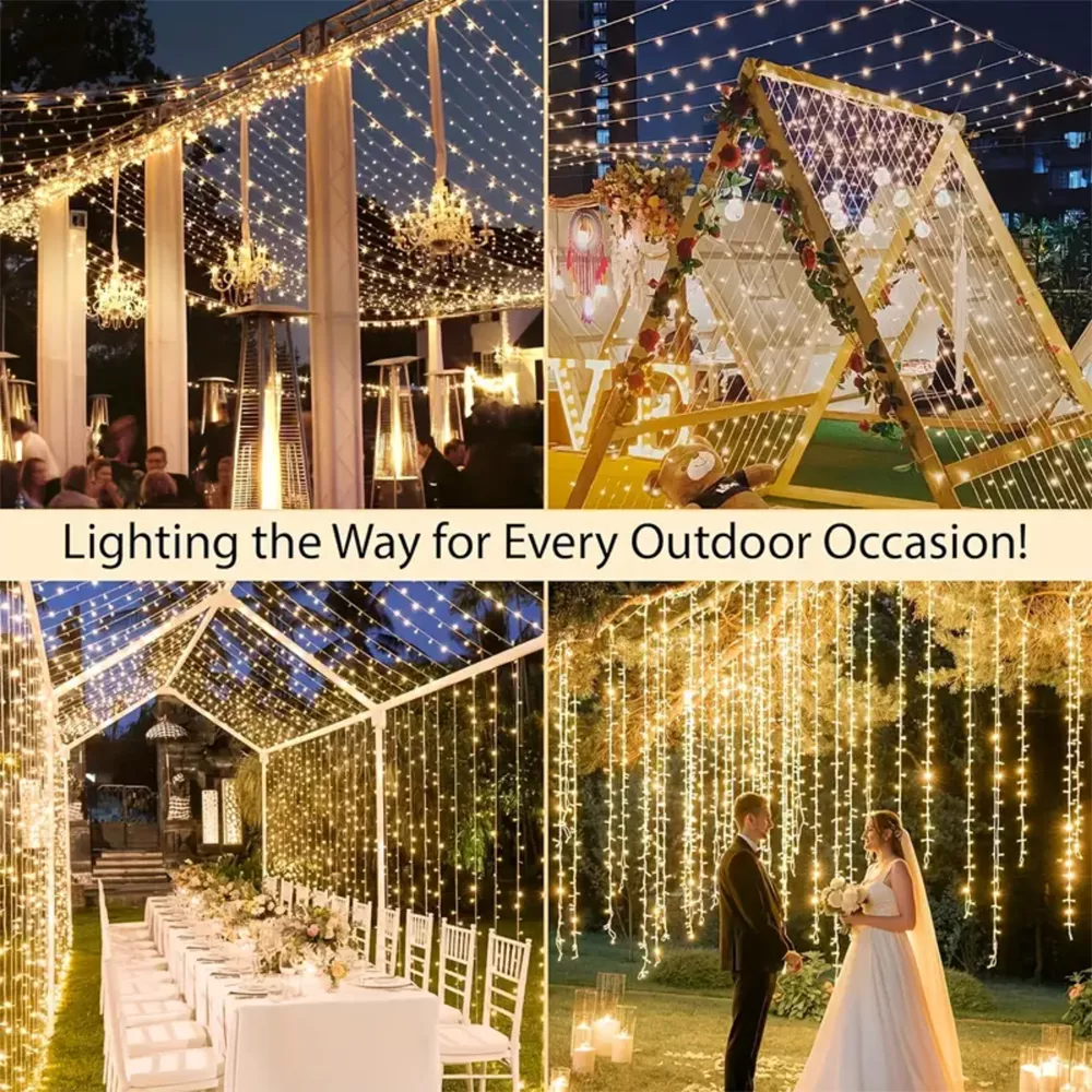 Tangle-free warm white fairy lights for holiday and event decorations