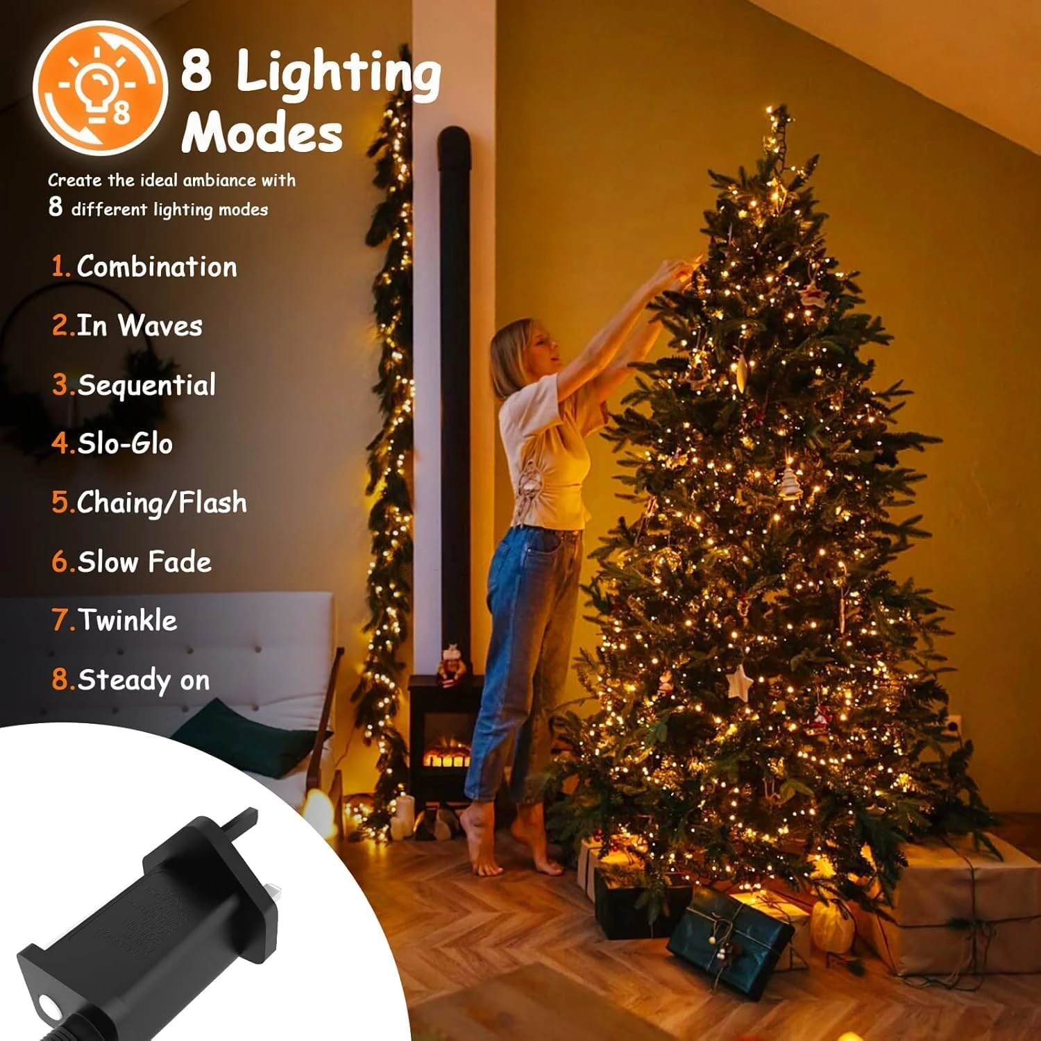 Picture of 50M Warm White LED String Light – 8 Lighting Modes