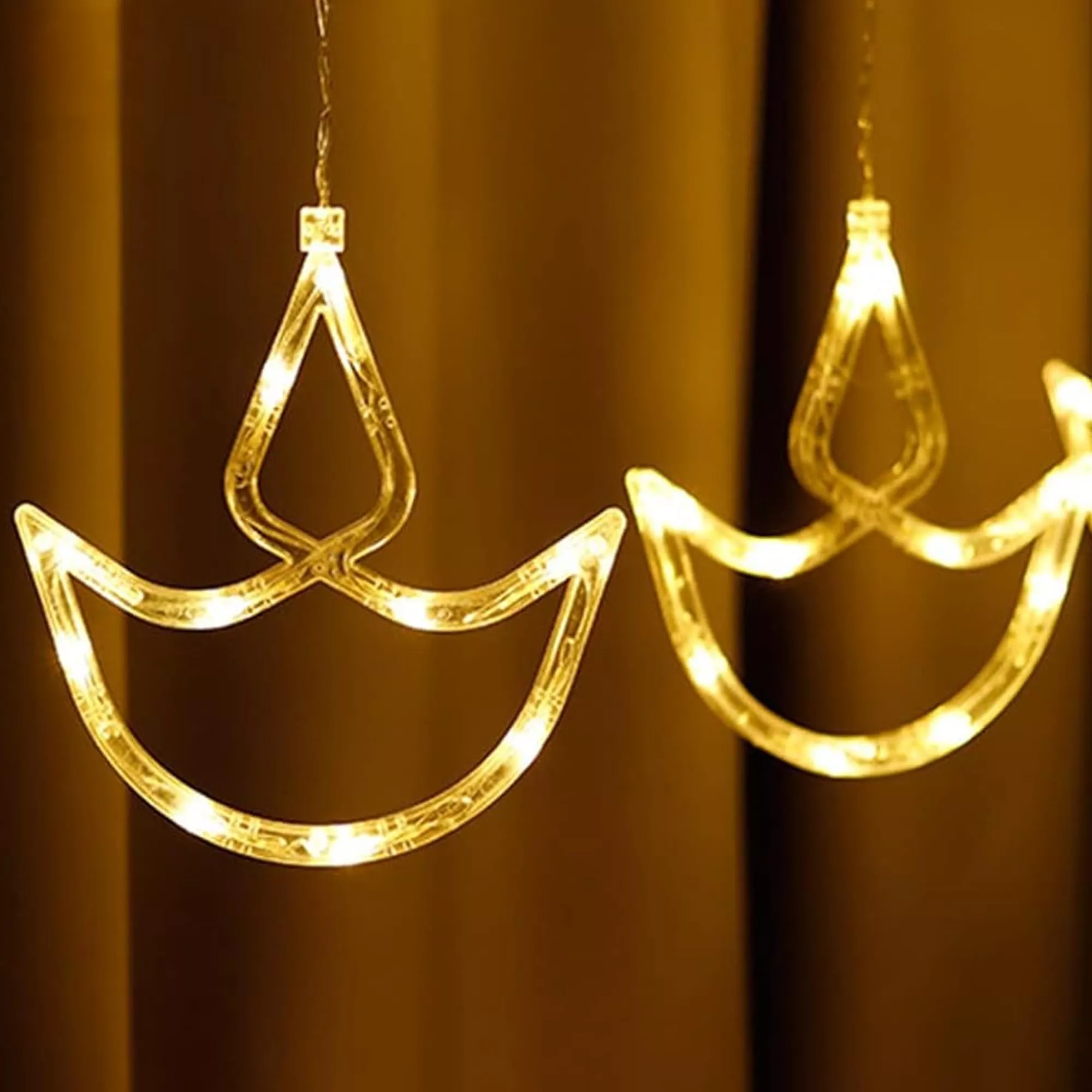 Picture of MODI Diya Curtain LED String Lights – 8 Modes, IP44 Waterproof Warm White Festival Hanging Lights for Home & Outdoor Décor (Diwali Series)