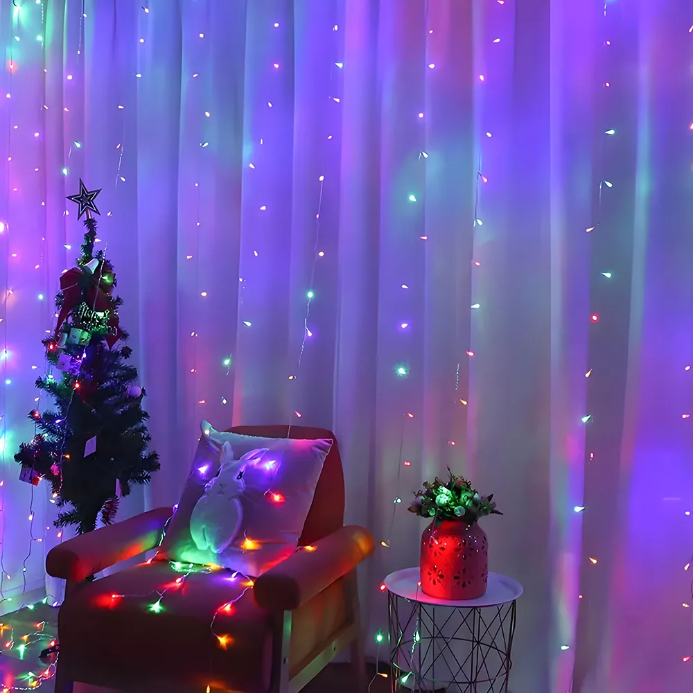 Picture of 3x2Meter LED Curtain String Lights – 8 Lighting Modes