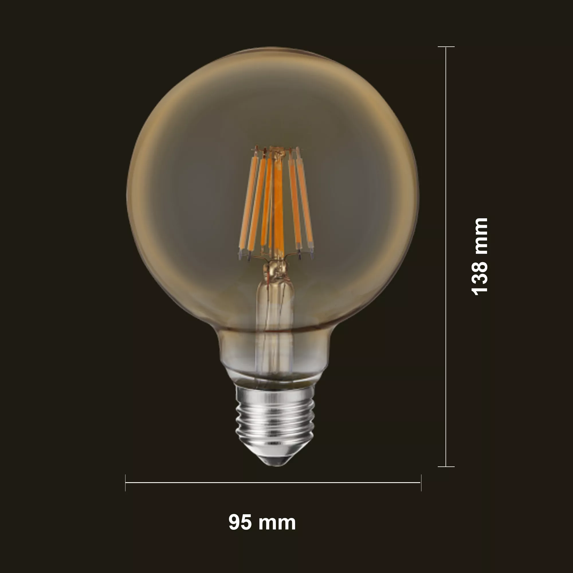 Picture of A60 8W LED Bulb E27 – Clear / Amber Filament Decorative Light