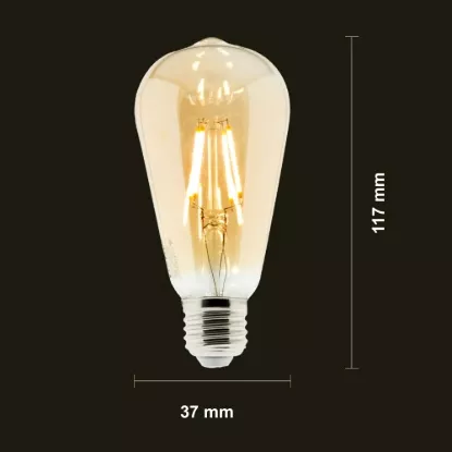 Picture of Vintage Edison LED Bulb 6W E27 – Warm Amber Decorative Filament Light