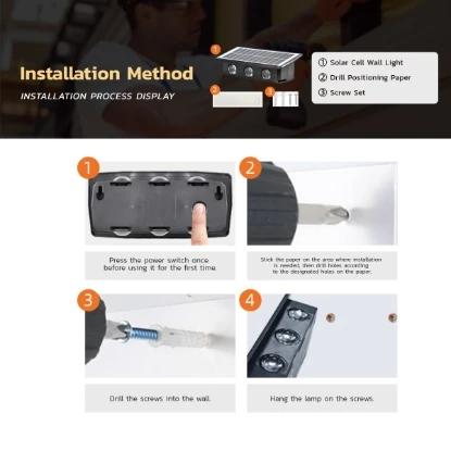 Picture of Small Solar Wall Light Outdoor Waterproof | 4W LED Solar Wall Lamp