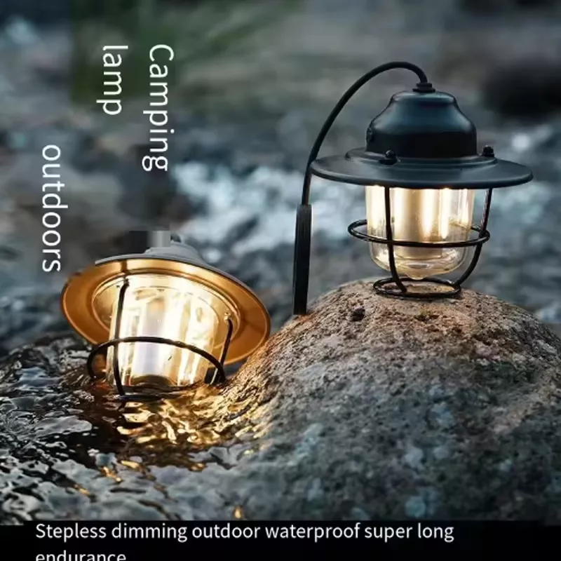 Picture of Retro Portable Camping Lantern – USB Rechargeable Vintage Hanging Lamp
