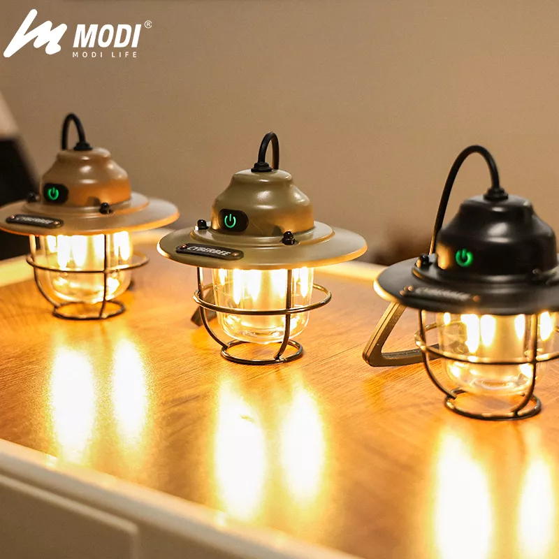 Picture of Retro Portable Camping Lantern – USB Rechargeable Vintage Hanging Lamp