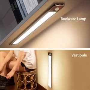 Bookcase and vestibule lighting example with LED bar light