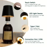 Rechargeable Wine Bottle LED Lamp | 3-Color Touch Sensor Bottle Top Light