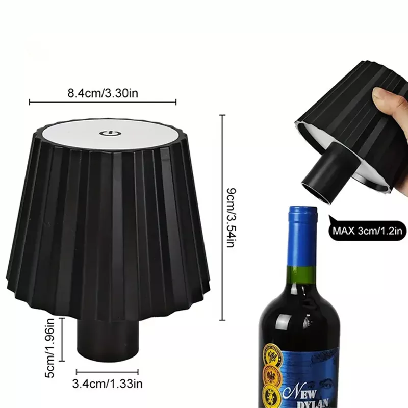 Picture of Rechargeable Wine Bottle LED Lamp | 3-Color Touch Bottle Top Light
