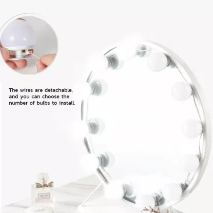 Picture of LED Vanity Mirror Light Bulbs – Hollywood Style Makeup Lighting Set (8/10/12 Bulbs)