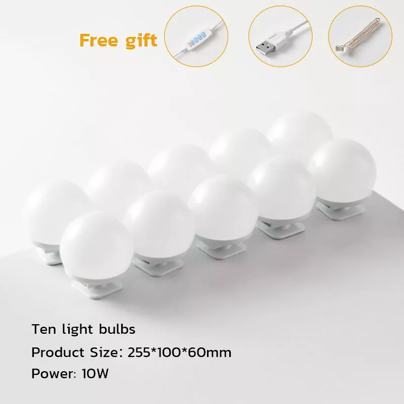 Picture of LED Vanity Mirror Light Bulbs – Hollywood Style Makeup Lighting Set (8/10/12 Bulbs)