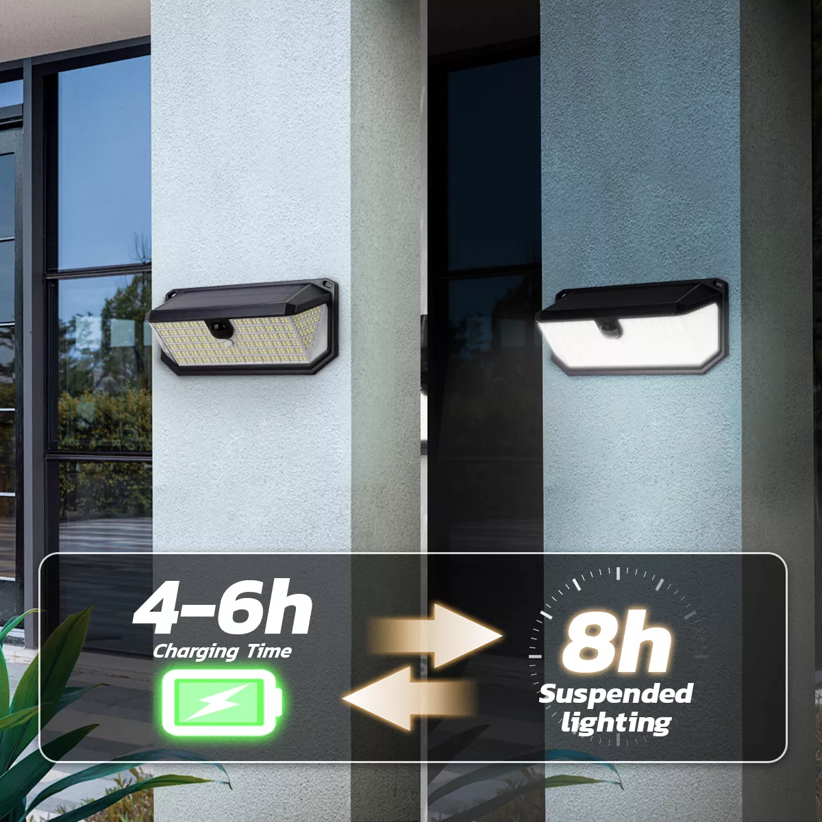 Picture of Solar Motion Sensor Wall Light 6500K | Outdoor Waterproof Security Light with PIR Sensor