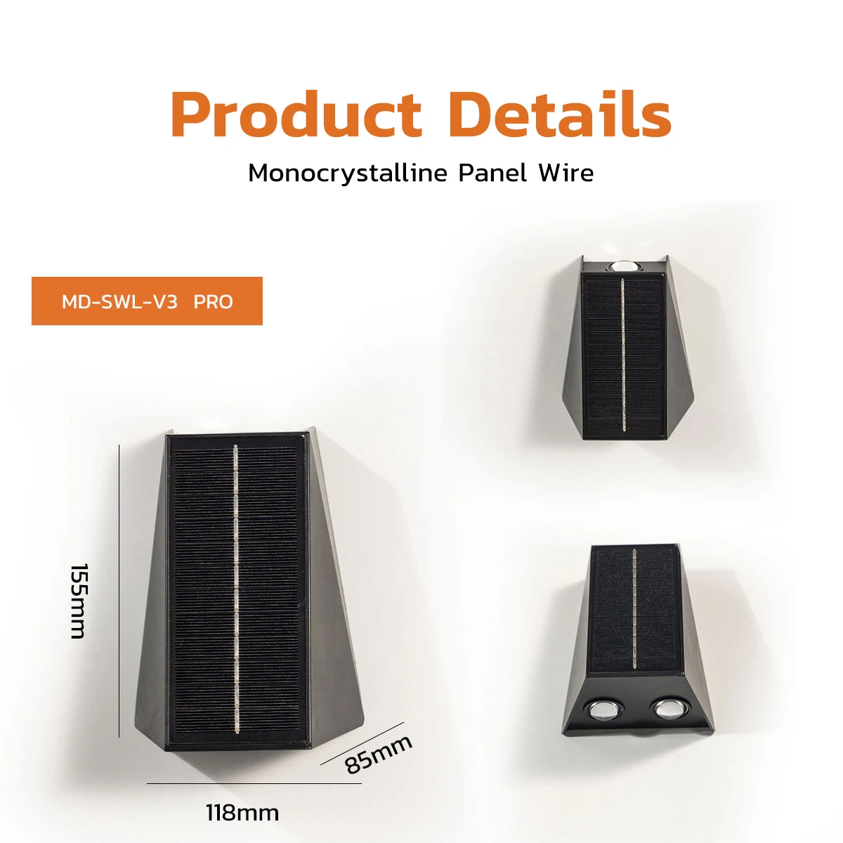 Picture of MODI Solar Wall Light Up & Down – MD-SWL-V3 PRO / V6 PRO | Waterproof Outdoor Solar LED Garden Lamp