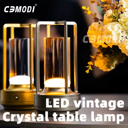 Picture of LED Crystal Table Lamp – Touch Control Rechargeable Vintage Bedside Lamp