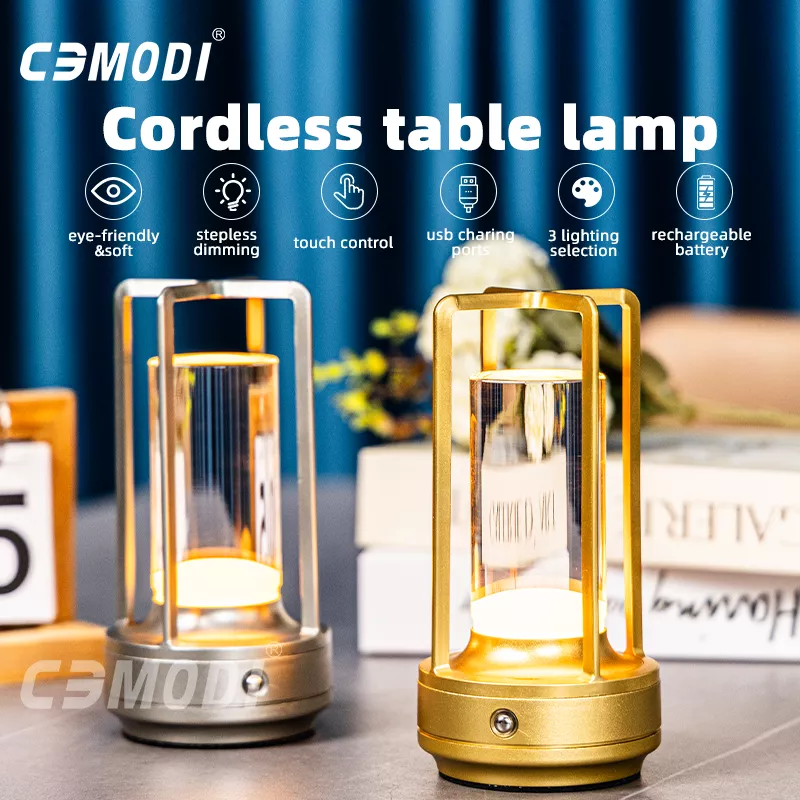 Picture of LED Crystal Table Lamp – Touch Control Rechargeable Vintage Bedside Lamp