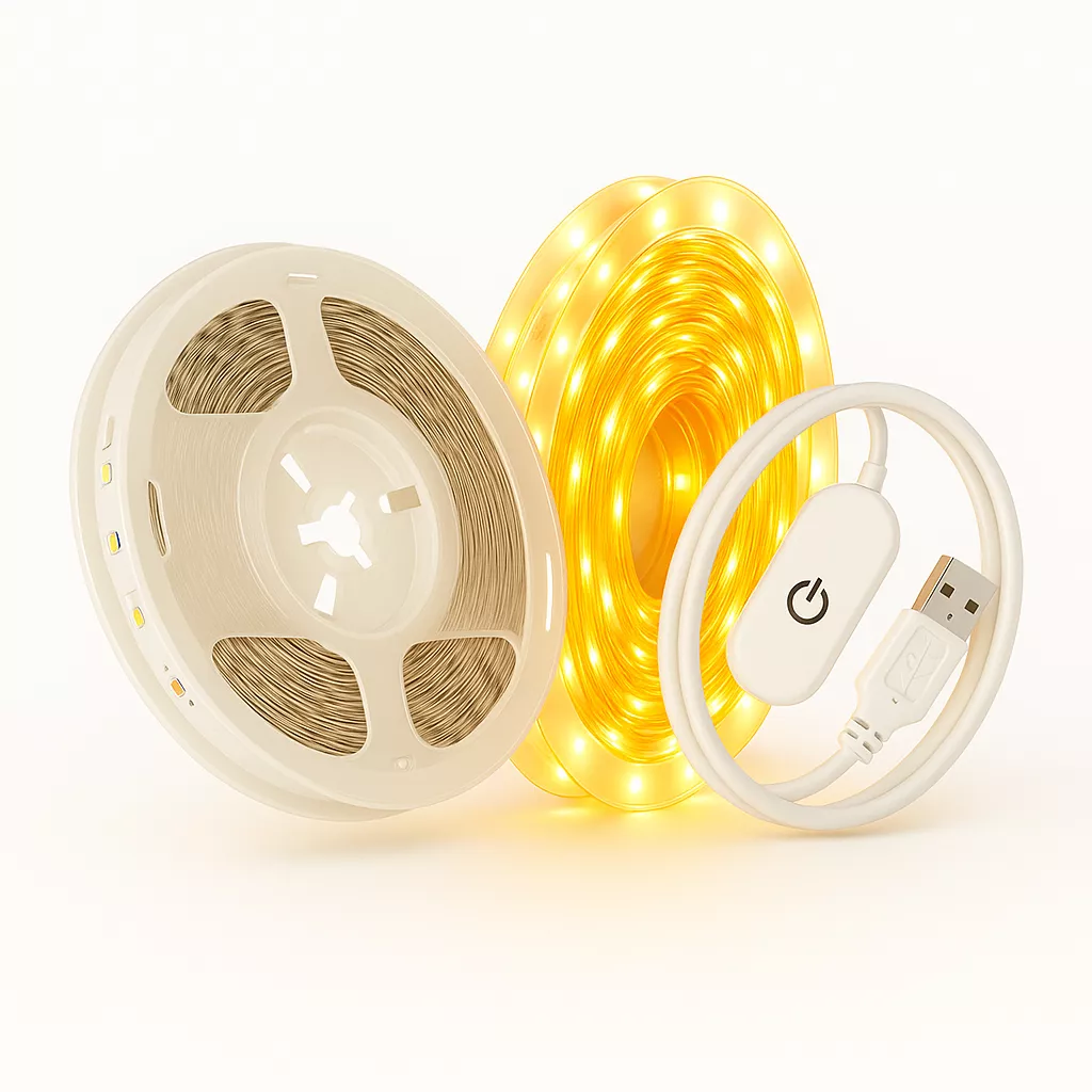 Picture of USB LED Strip Light 3M + 1M Extension – 3000K Warm White / RGB Remote Control