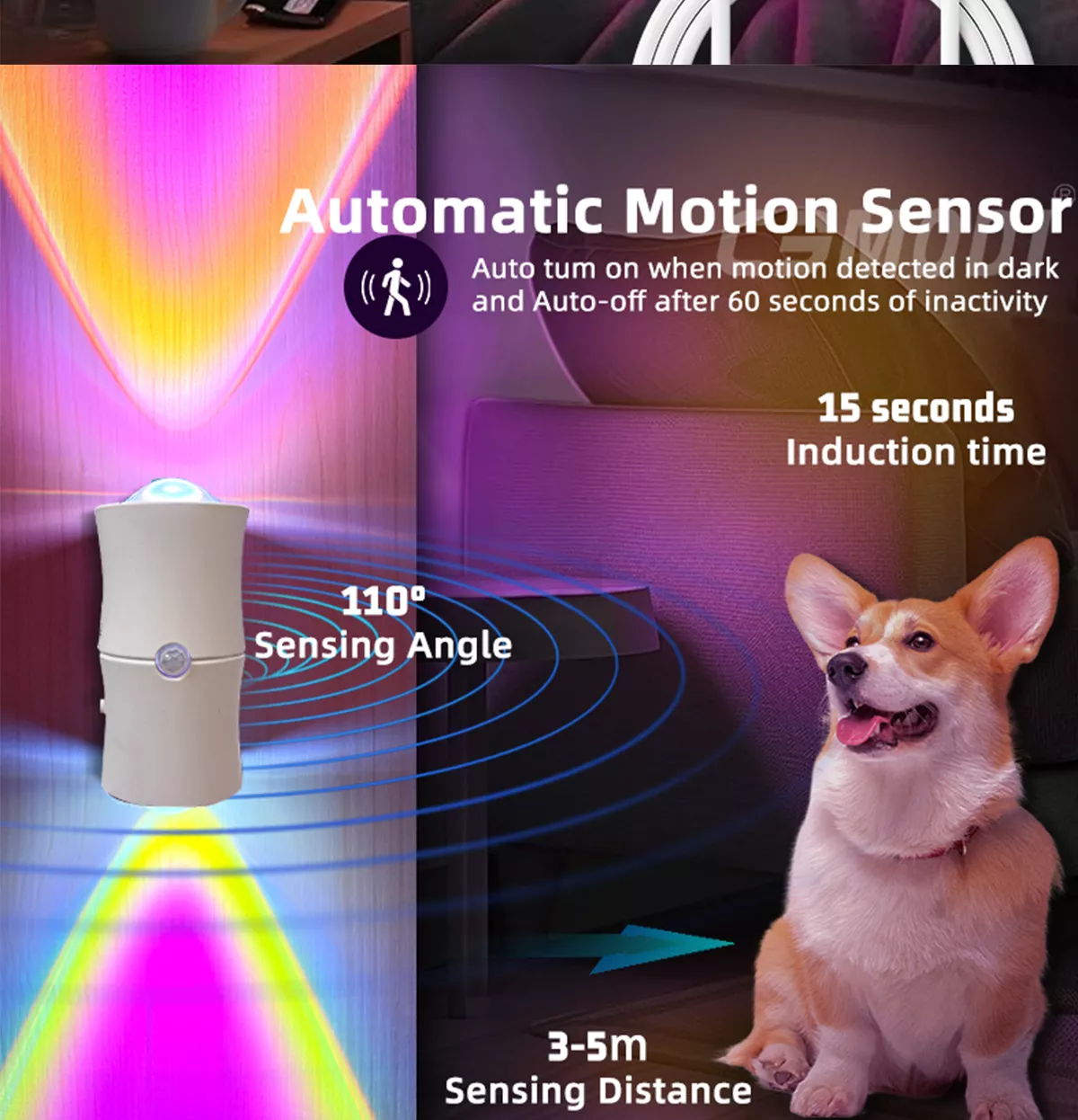 Picture of RGB Motion Sensor Magnetic Wall Light