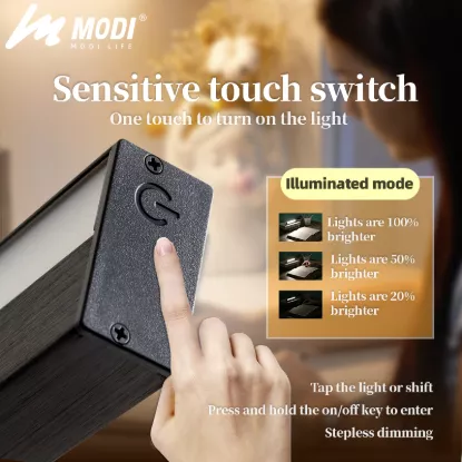 Picture of Rechargeable LED Magnetic Night Light – Touch Sensor Under Cabinet Lamp 5500K USB Desk/Wall Light