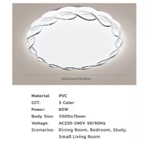 Picture of Modern 3-Color LED Ceiling Light 80W