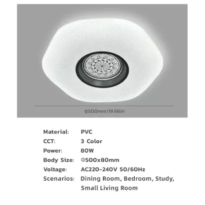 Picture of Luxury Crystal Center 3-Color LED Ceiling Light 80W