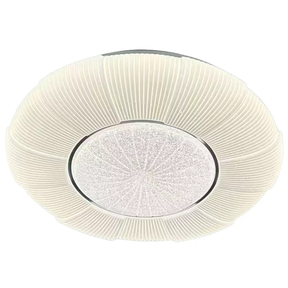 Close-up of decorative PVC LED ceiling light with floral design