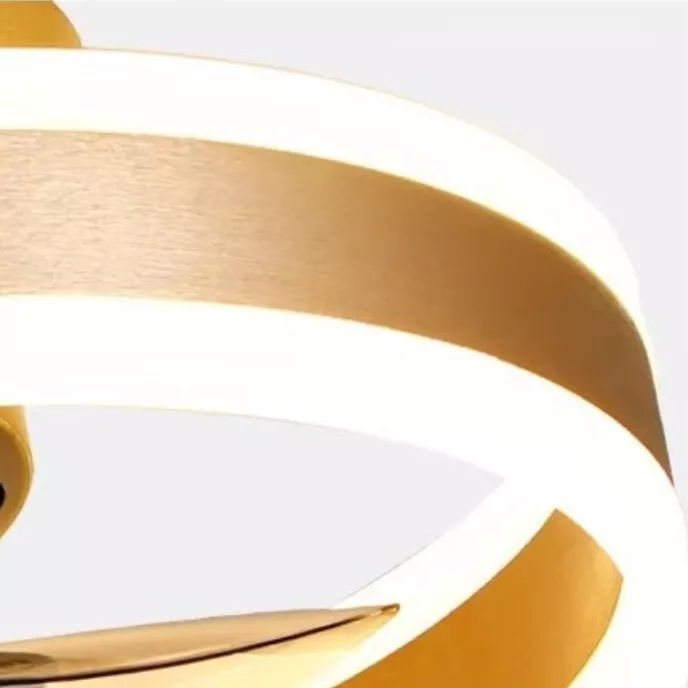 Elegant crystal acrylic lampshade with golden frame and soft LED lighting