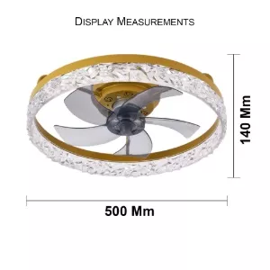 Dimensions of LED ceiling fan light – 500mm width and 140mm height
