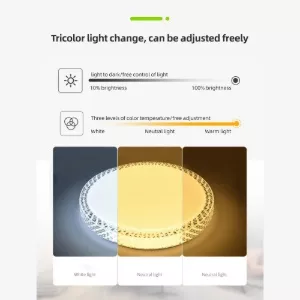 Tricolor dimming LED ceiling light – white, neutral, and warm color temperatures