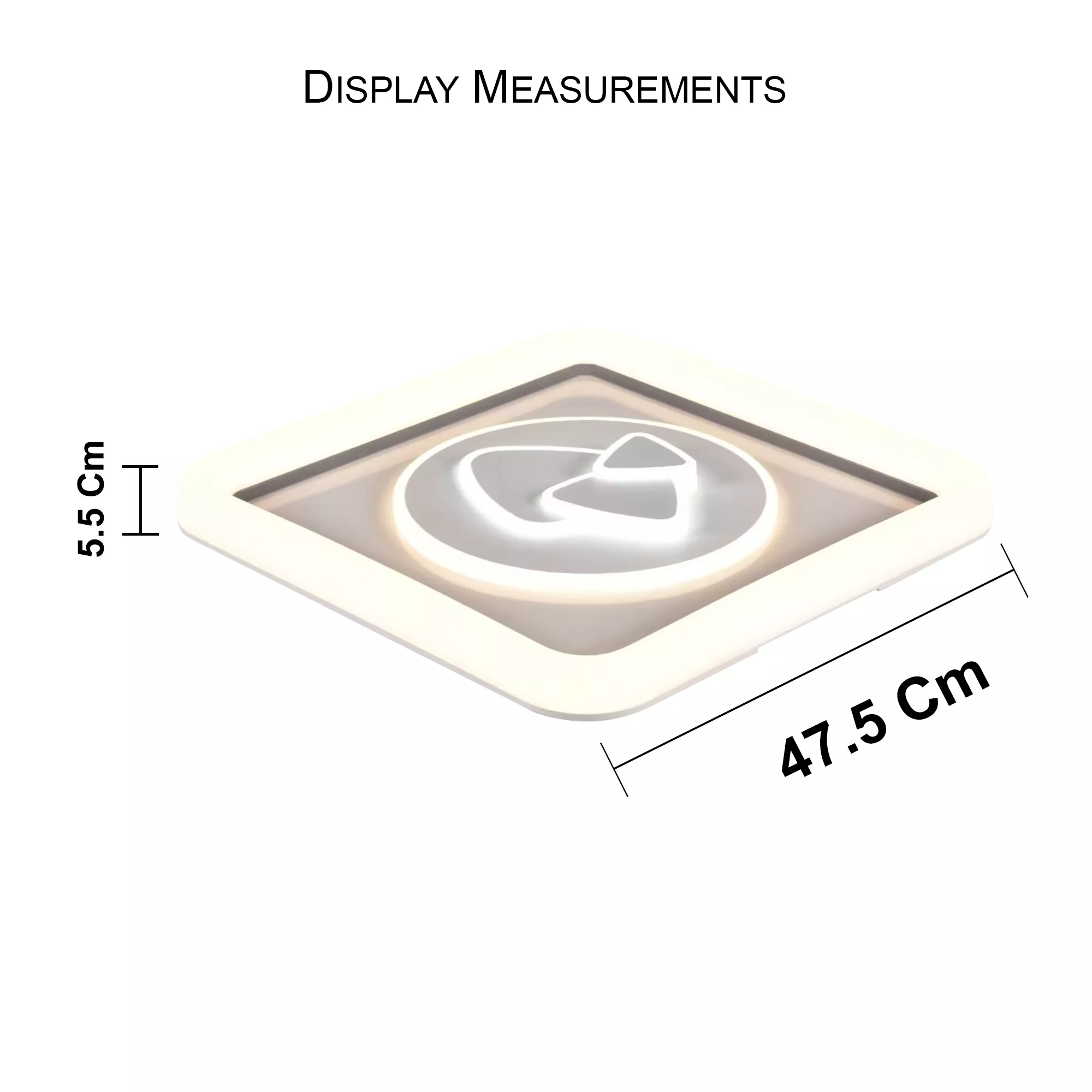 LED ceiling light with square rings design – 620 mm wide and 5.5 cm height