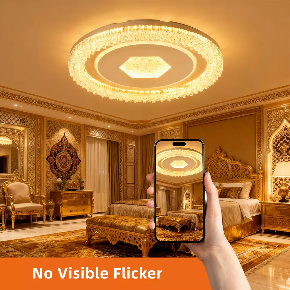 Picture of Luxury Crystal LED Ceiling Light 100W | 3 Color CCT Switchable | PMMA Cover | No Flicker & No UV (3000K/4000K/6500K)