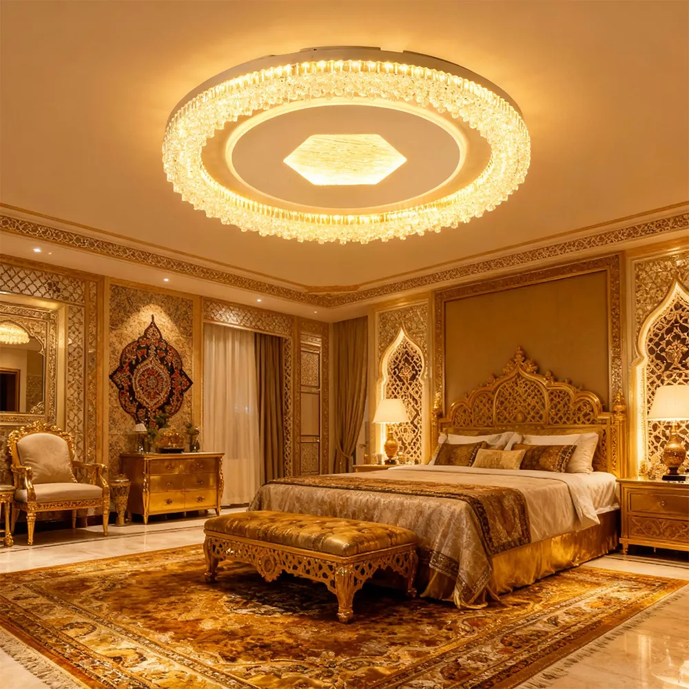 Picture of Luxury Crystal LED Ceiling Light 100W | 3 Color CCT Switchable | PMMA Cover | No Flicker & No UV (3000K/4000K/6500K)