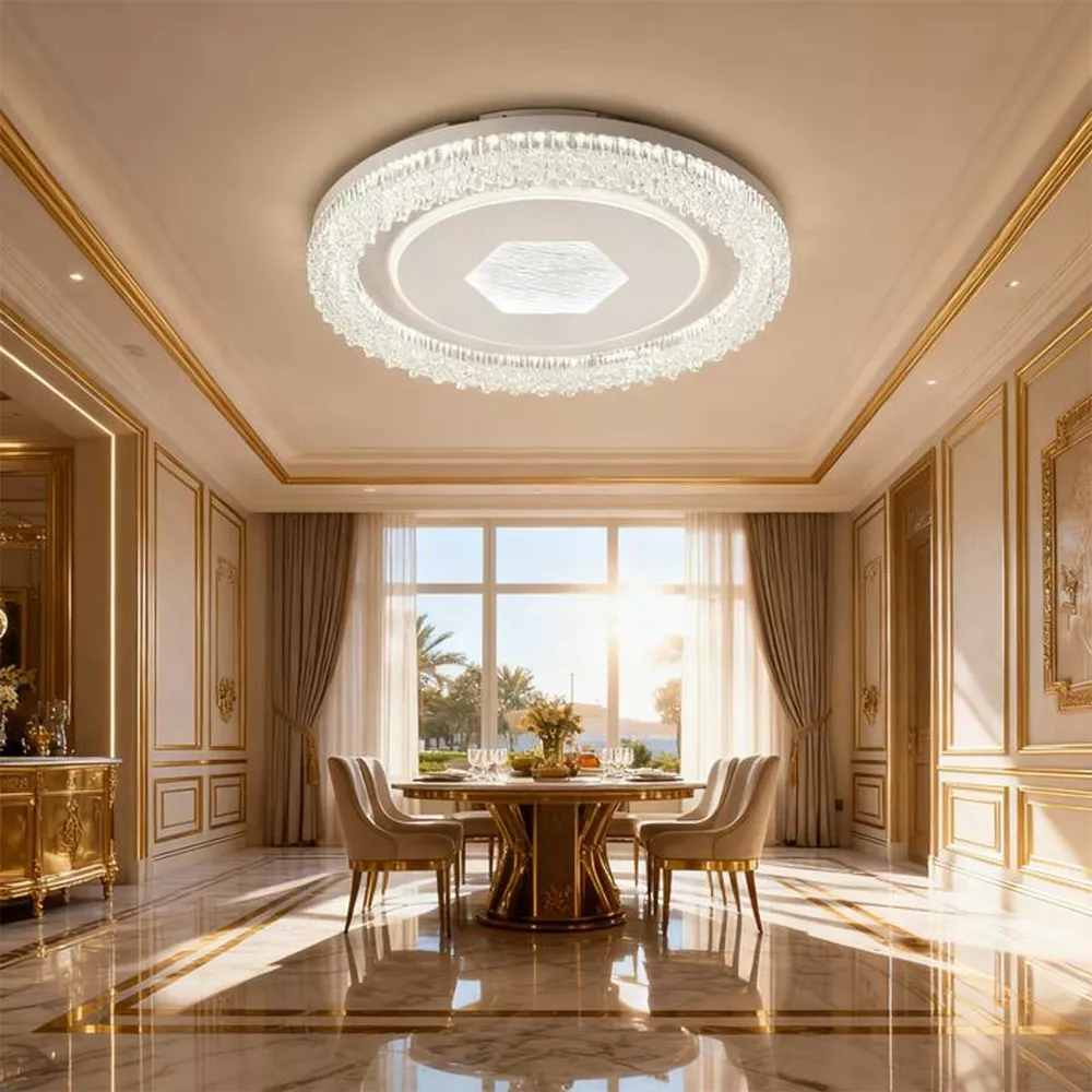 Picture of Luxury Crystal LED Ceiling Light 100W | 3 Color CCT Switchable | PMMA Cover | No Flicker & No UV (3000K/4000K/6500K)