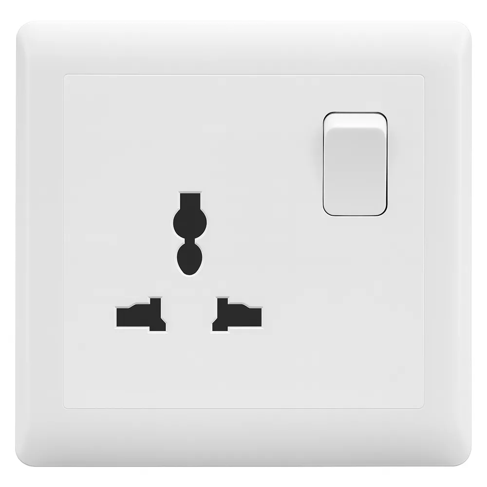 Picture of British Standard Wall Socket with Switch – UK Plug Power Outlet