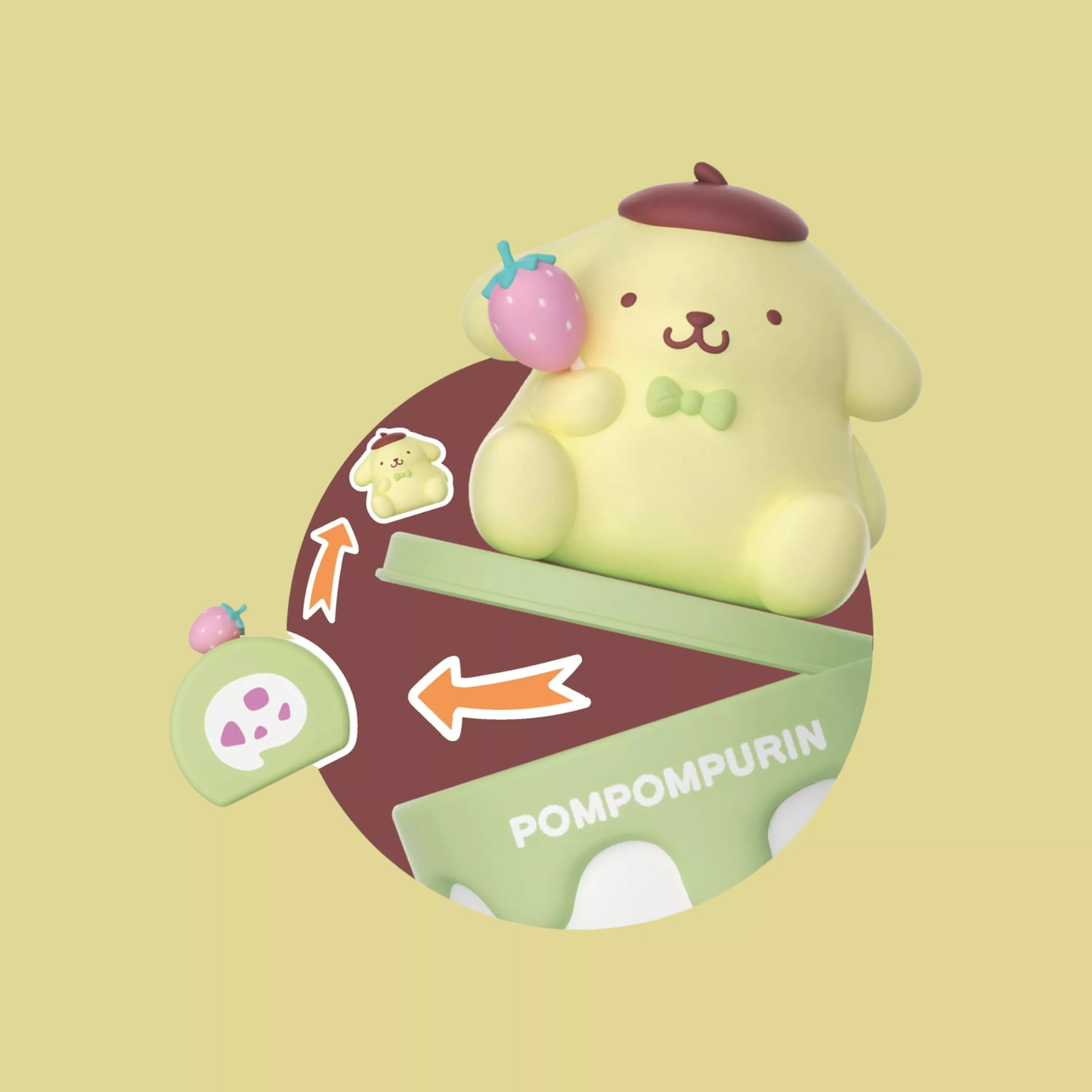 Picture of Pompompurin Strawberry Cake Surprise Toy – Sanrio Collectible Figure