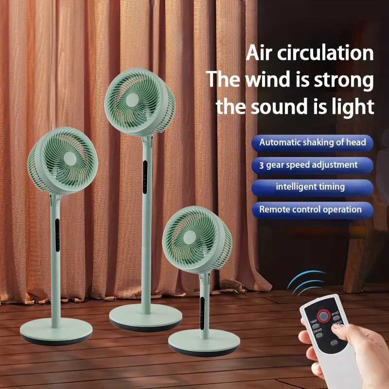 Picture of Air Circulation Pedestal Fan with Remote Control – Silent Oscillating Cooling Fan