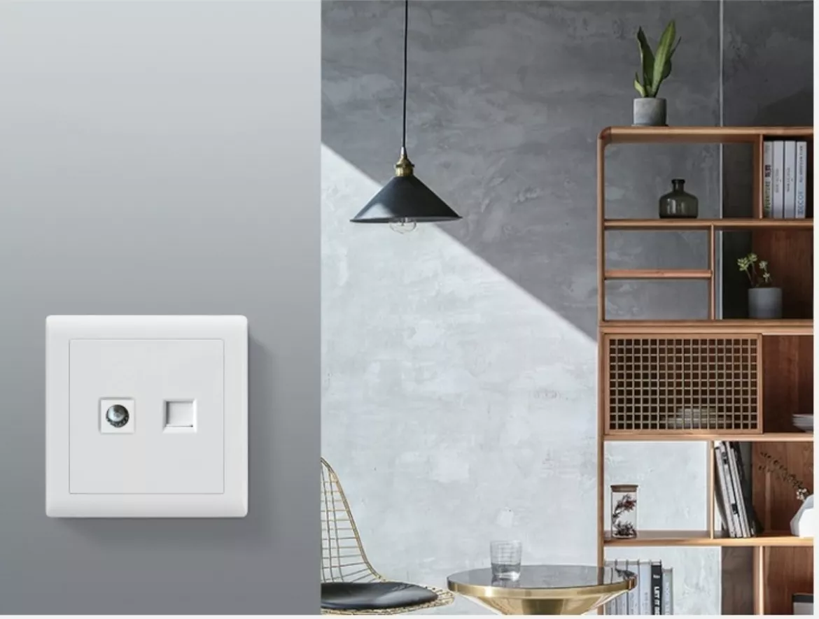 Picture of Telephone + Computer + TV Multi-Function Wall Outlet Panel