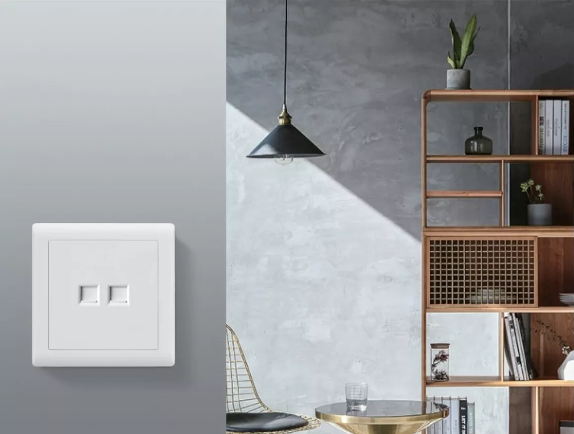 Picture of Telephone + Computer + TV Multi-Function Wall Outlet Panel
