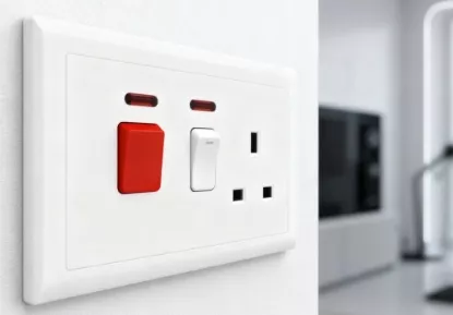 Picture of 45A Cooker Switch with 13A Socket (DP Switch + Socket Combo)