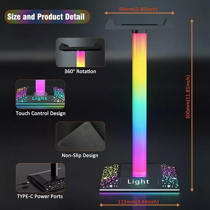 Picture of RGB Gaming Headset Stand with LED Light