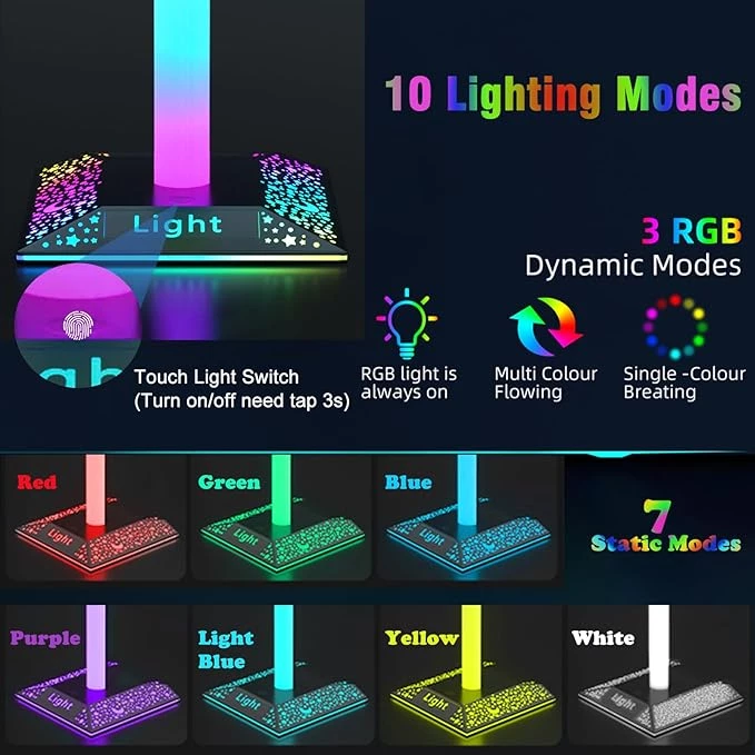 Picture of LED Headset Holder with USB Power, Touch Control & Starry Base – For Gaming, Streaming & Desk Setup