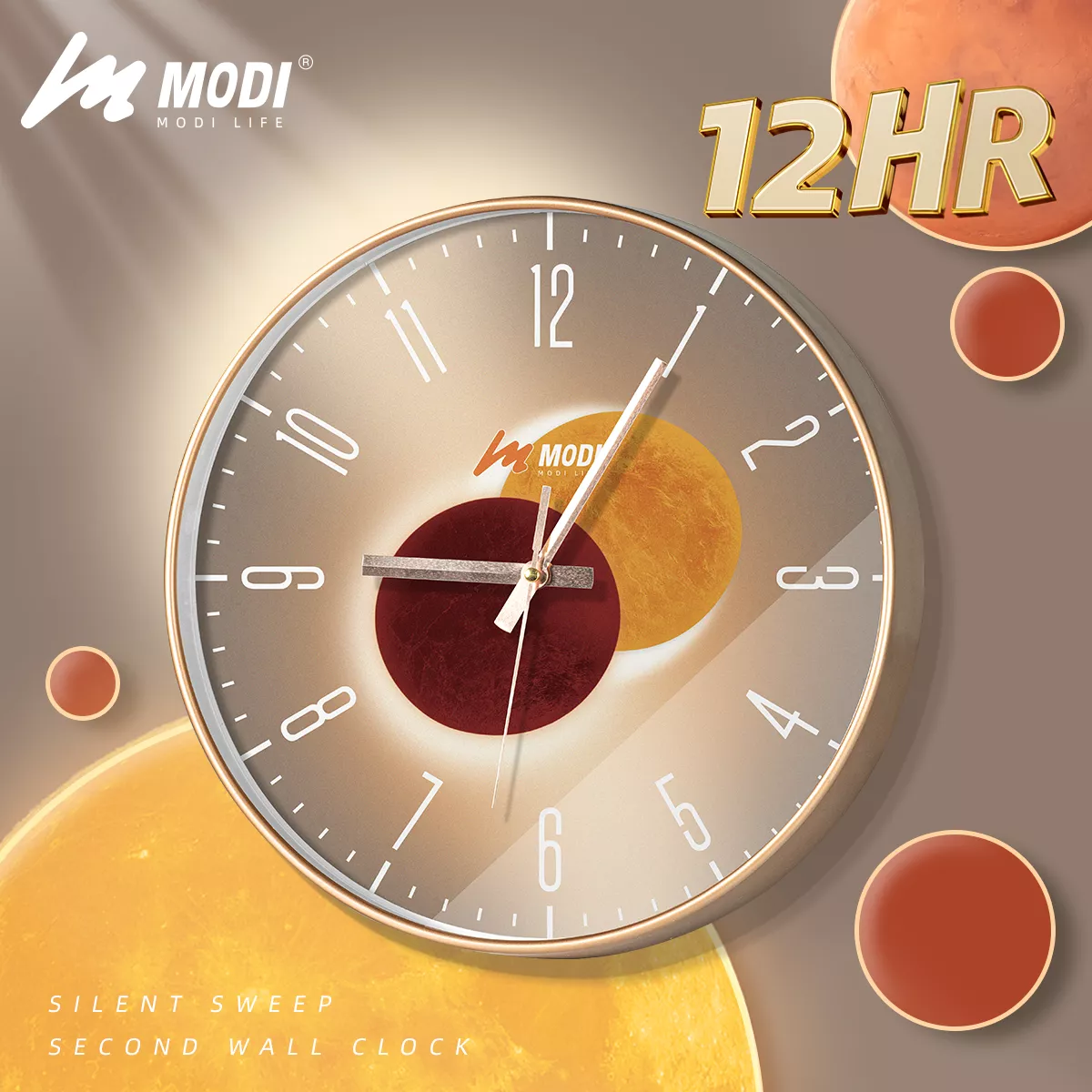 Picture of MODI Silent Wall Clock 12-Inch