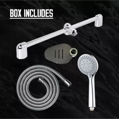 Picture of Adjustable Hand Shower Set with Sliding Rail | 5-Function Chrome Shower Head & Hose Kit