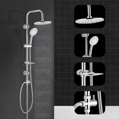 Picture of Rainfall Shower System with Handheld – Adjustable Dual Shower Head Set (5 Spray Modes)