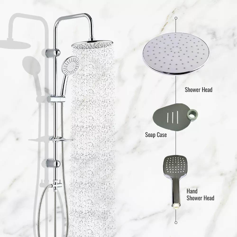 Picture of Rainfall Shower System with Handheld – Adjustable Dual Shower Head Set (5 Spray Modes)