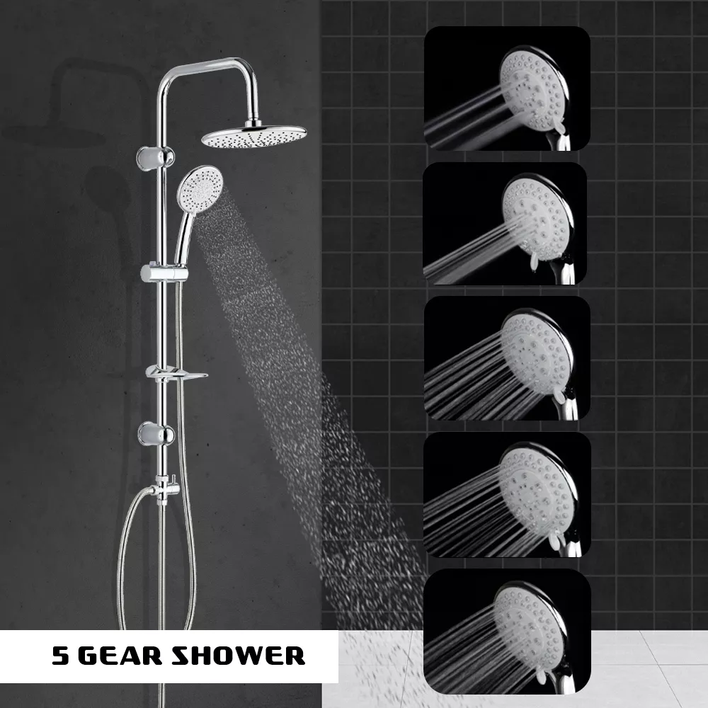 Picture of Rainfall Shower System with Handheld – Adjustable Dual Shower Head Set (5 Spray Modes)