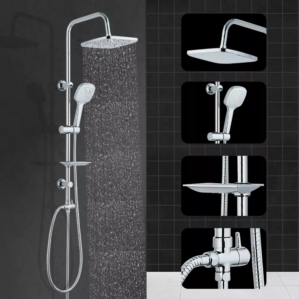Picture of Square Rain Shower Set with Hand Shower – Adjustable Rainfall Shower System