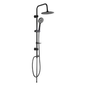 Picture of Black Rainfall Shower System | 10-Inch Overhead Shower + Handheld Shower | Wall Mounted Bathroom Shower Set