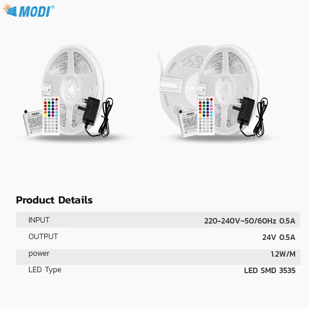 Picture of 24V RGB LED Strip Light 10M - Multi-Color Changing LED Strip with Remote