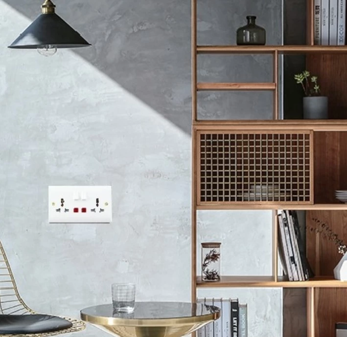 Picture of Double Universal Socket with Switch + Neon