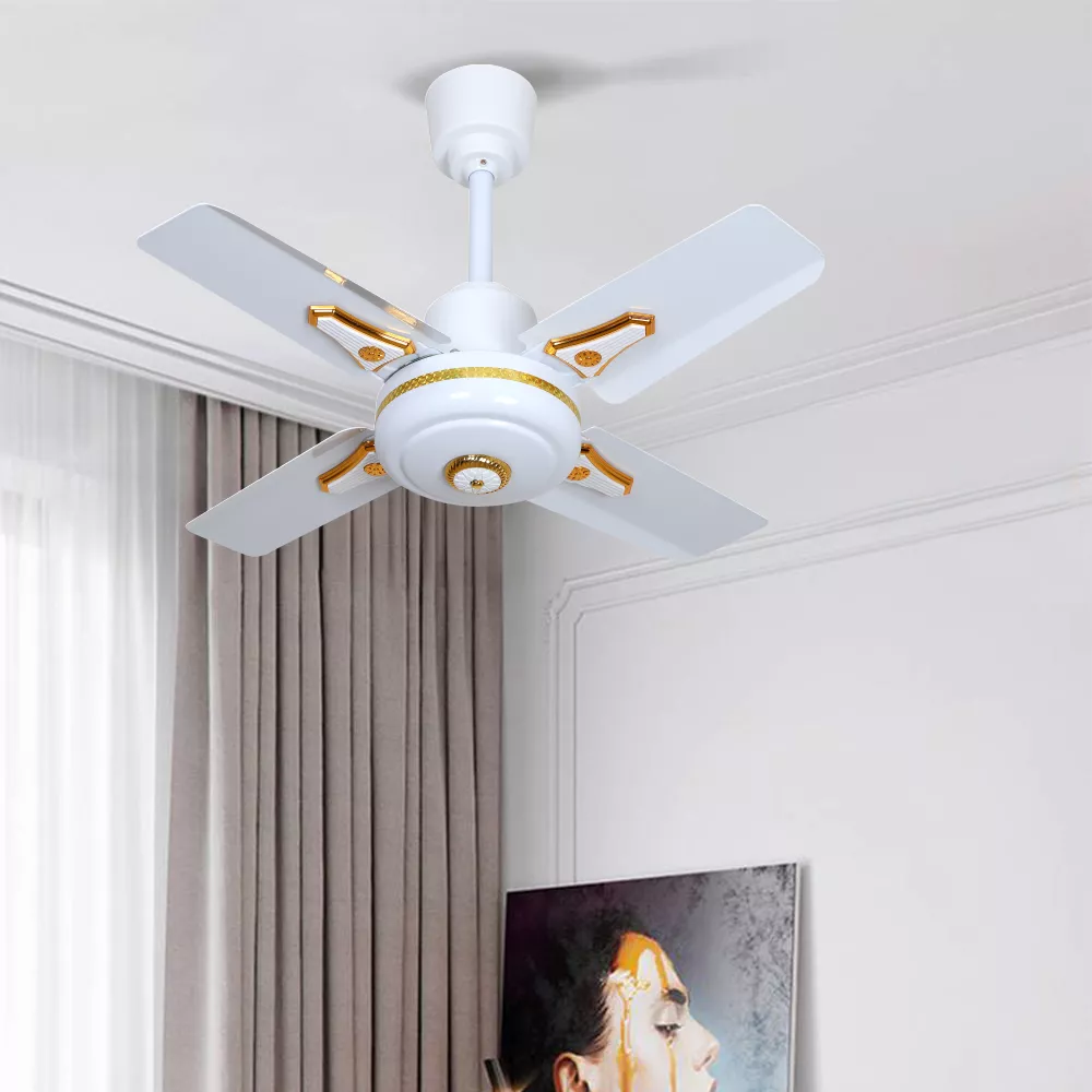 Picture of 24 Inch Ceiling Fan – 4 Blade Silent Motor | Gold Decor | High-Speed Copper Winding Fan