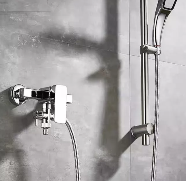 Picture of Wall Mounted Bath Mixer Faucet – Chrome Zinc Alloy Bathroom Tap with Shower Outlet